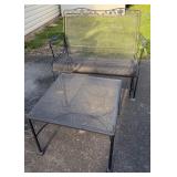 Vtg Metal Patio Glider and Table Set Vtg Metal Patio Glider and Table Set