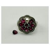 Vtg Sterling Gemstone Ring Vtg Sterling Gemstone Ring