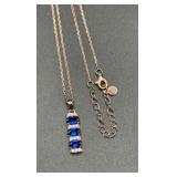 Vtg 925 Silver Necklace with Blue Stones Vtg 925 Silver Necklace with Blue Stones