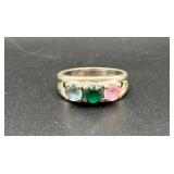 Vtg Sterling Silver Ring w/ Stones Vtg Sterling Silver Ring w/ Stones