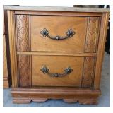 Vtg Wooden Two-Drawer Nightstand Vtg Wooden Two-Drawer Nightstand