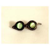 Vtg Sterling Earrings with Green Stones Vtg Sterling Earrings with Green Stones