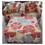 Vtg Floral Armchairs with Ottoman Vtg Floral Armchairs with Ottoman