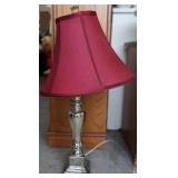 Metallic Table Lamp with Red Shade Metallic Table Lamp with Red Shade