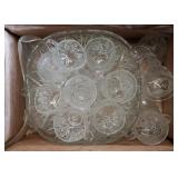 Vtg Clear Glass Punch Bowl Set Vtg Clear Glass Punch Bowl Set