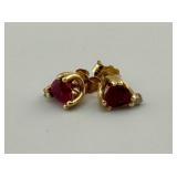 14K Red Gemstone Earrings 14K Red Gemstone Earrings