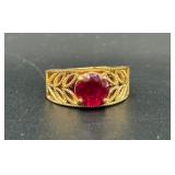 Sterling Red Gemstone Ring Sterling Red Gemstone Ring
