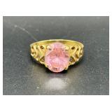 Vtg 10K Gold Ring With Pink Stone Vtg 10K Gold Ring With Pink Stone