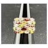 Sterling Silver Ring with Gemstones Sterling Silver Ring with Gemstones