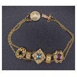 Vtg 10K Gold Bracelet with Gems Vtg 10K Gold Bracelet with Gems