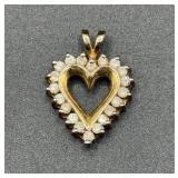 Vtg 10KP Gold Diamond Heart Pendant Vtg 10KP Gold Diamond Heart Pendant