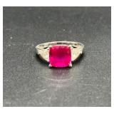 Sterling Ring With Pink Gemstone Sterling Ring With Pink Gemstone