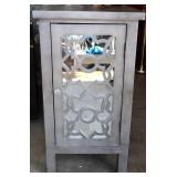 Gray Cabinet with Mirrored Door Gray Cabinet with Mirrored Door