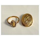 14k Gold Ring Sz5 & Brooch Set ��5.24g 14k Gold Ring Sz5 & Brooch Set ��5.24g