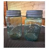 Vtg Ball Mason Jars with Zinc Lids5" tall