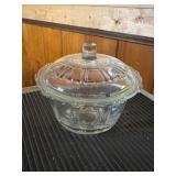 Vtg Clear Small Glass Covered Candy Dish