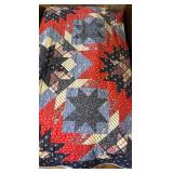 Vtg Patchwork Star Quilt Blanket