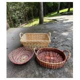 Three Woven BasketsLargest Basket 15×7