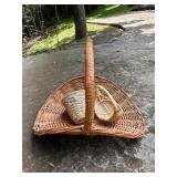Vtg Wicker Basket Trio With HandlesLarge Basket 2