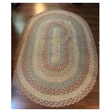 Vtg Braided Oval Rug90×63