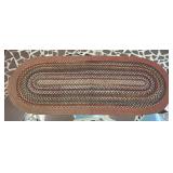 Vtg Braided Oval Area Rug72×27.5