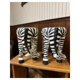 2 Zebra-Shaped Plant Stands6.5×11.5×11