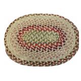 Vtg Braided Oval Woven Area Rug33.5×24