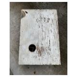 Vtg Wooden Table with Cutout for Drink20x14x17