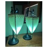 Vtg Fabric Table Lamps