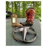 Western Boot Decor and Star Wall ArtRed Boot 9" t