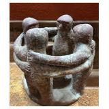 Vtg Circle of Friends Clay Candleholder8×7