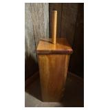 Wood Toilet Paper Holder 24" tall and Metal Trashc