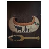 Vtg Canoe With Paddle Wall Art