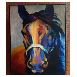 Colorful Horse Painting & Metal StarPicture 16×20