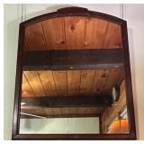 Vtg Dark Wood Framed Wall Mirror30×24