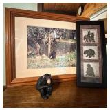Framed Wildlife Art and Figurine Set
