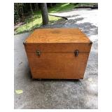 Vtg Wooden Blanket Storage Chest with Hardware