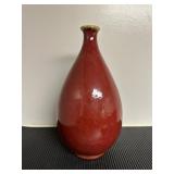 Red Glazed Ceramic Vase13" tall