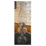 Glass Oil Lamp with Clear Chimney17.5" tall