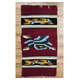 Vtg Woven Tapestry Rug with Floral Motif46×22.5
