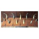 Wooden Coat Rack With Horn Accents50×15