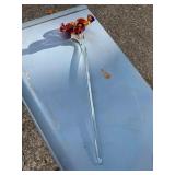 Vtg Hand-Blown Glass Flower Sculpture22" long