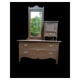 Vtg Hatbox Dresser with Mirror45x20x78