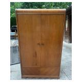 Vtg Cedar-Lined Wood Wardrobe Cabinet40x22x67