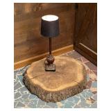 Rustic Wood Slab & LampLamp 21.5" tall