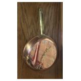 Vtg Copper Skillet Wall Clock15" tall