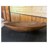 Vtg Wood Oval Dough Bowl With Natural Finish19" w