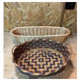 Two Handwoven Vtg Baskets