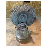 Vtg Eagle Glass Oil Lamp with Reflector7×9