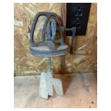 Vtg Metal and Wood Hand Crank Mixer12" tall